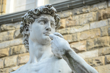 The statue of David by Michelangelo on the Piazza della Signoria