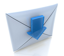 Mail Envelope And Blue Arrow
