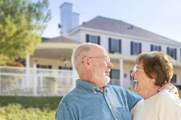 Wall Mural - Happy Senior Couple in Front Yard of House