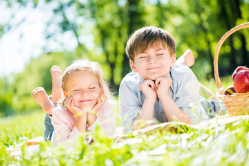 Wall Mural - Kids at picnic