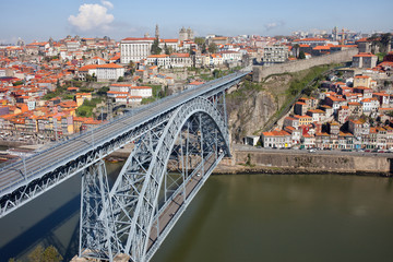 Wall Mural - Dom Luis I Bridge Over Douro River in Old City of Porto