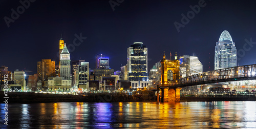 Naklejka samoprzylepna Przegląd panoramiczny Cincinnati Downtown