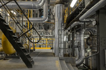 Industrial pipes in a thermal power plant