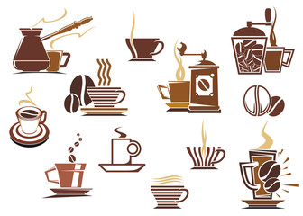 Poster - Various coffee icons