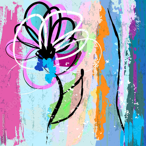 Naklejka na szybę artificial flower illustration, summer and spring, vector