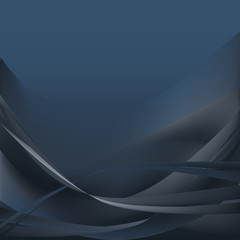 Poster - Blue dark and gray waves abstract background