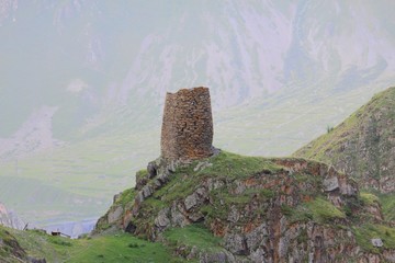 alone defending tower near Stepantsminda