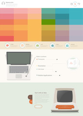 Wall Mural - flat website design template with business illustrations