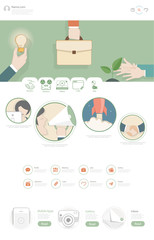 Wall Mural - Flat website design template with business illustrations