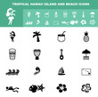 © Jehsomwang - tropical hawaii island and beach icons