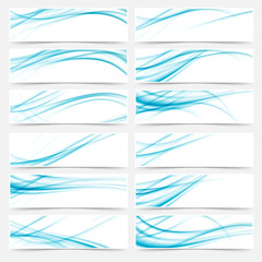 Wall Mural - blue flyers web swoosh modern headers footers