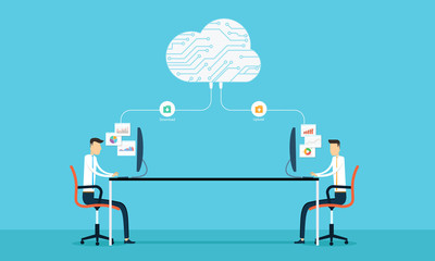 Wall Mural - programing connection develop web siet and application on cloud