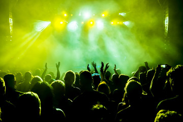 Wall Mural - Jubelnde Konzertbesucher auf Rock-Konzert