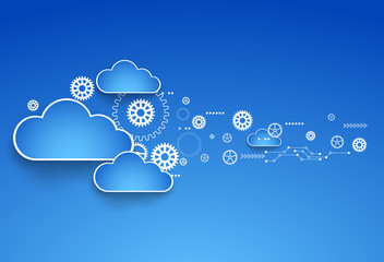 Cogwheel cloud theme. Vector illustration