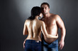 © Wisky - Image of topless lovers embracing at camera