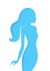 Wall Mural - Beautiful woman's silhouette image