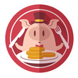 Pig and coins
