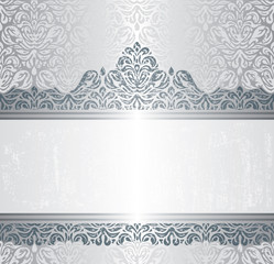 Wall Mural - Silver luxury vintage invitation background design 