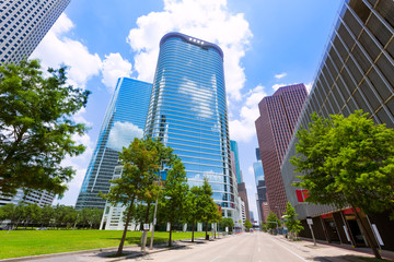 Wall Mural - Houston skyline cityscape in Texas US