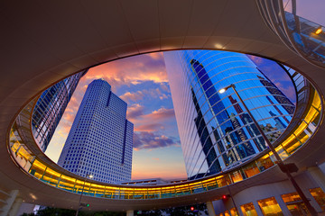Fototapete - Houston Downtown sunset skyscrapers Texas