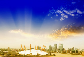 Sticker - O2 Arena with beautiful sky, London