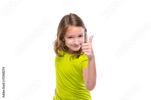Ok Gesture Thumb Up Gunny Happy Kid Girl On White Buy This Stock