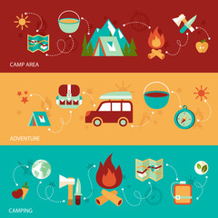 Sticker - Camping flat banner