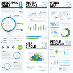 Aufkleber - World map infographics & business visualization vector elements
