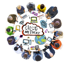 Wall Mural - People Social Networking an Cloud Network Concepts
