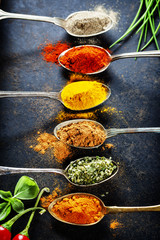 Wall Mural - Herbs and spices selection