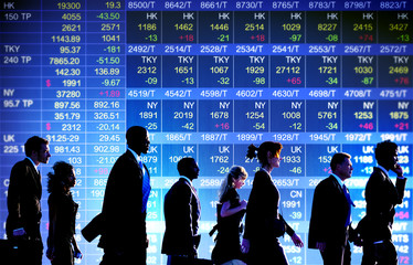 Wall Mural - Group of Business People Stock Market Concepts