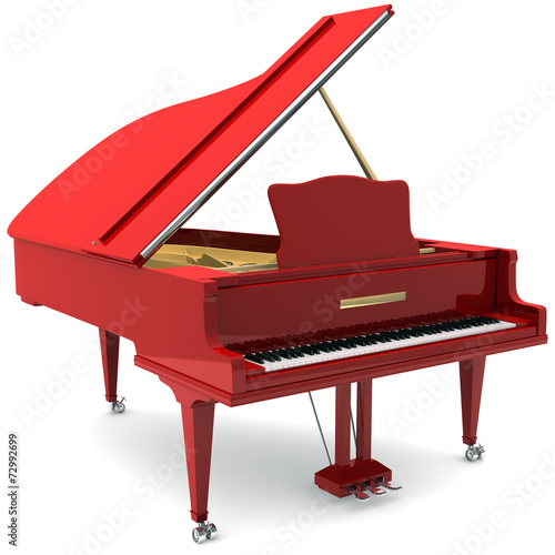 Dekoracja na wymiar  czerwony-fortepian