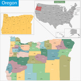 Fototapeta Mapy - Oregon map