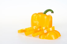 Yellow Bell Pepper Cut In Half And Sliced