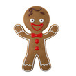 © Martin Zahradnik  - Funny 3d christmas decoration icon, gingerbread cartoon character isolated on white background