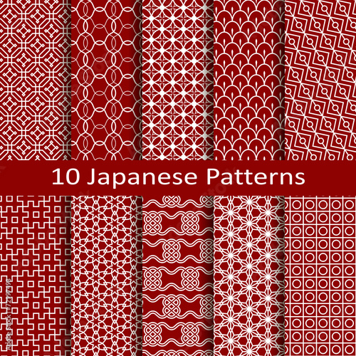 Fotografia set of ten Japanese patterns