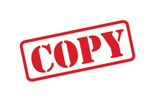 'COPY' Red Rubber Stamp Vector Over A White Background.