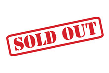 SOLD OUT Red Rubber Stamp Vector Over A White Background.