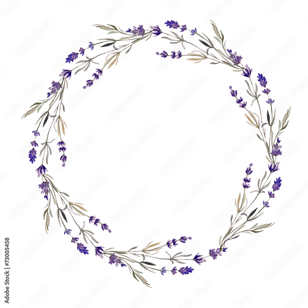 lavender wreath - obrazy, fototapety, plakaty 