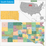Fototapeta Mapy - South Dakota map