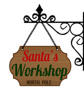Elegant Santa's Workshop Sign