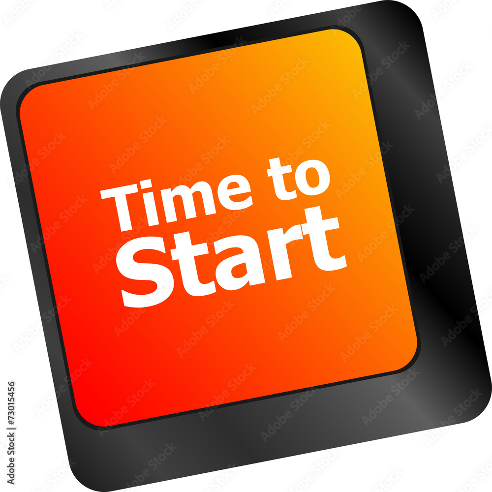 Time to start text button on keyboard keys Stock Illustration | Adobe Stock