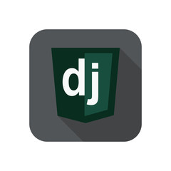 Wall Mural - raster round icon of django python framework