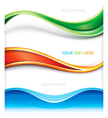 Wall Mural - Collection of wave curve shape banner background.