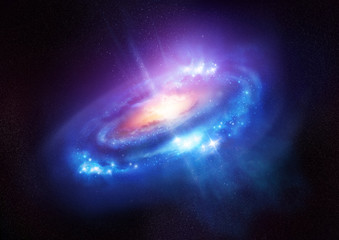 a colourful spiral galaxy in deep space