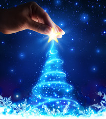 Wall Mural - magical of tree christmas