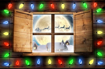 Aufkleber - Composite image of decorative lights hanging in a shape