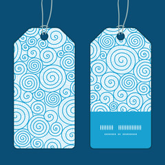 Vector abstract swirls vertical stripe frame pattern tags set