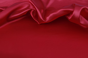 red silk fabric. copy space