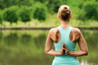 Female in Reverse Prayer yoga Pose